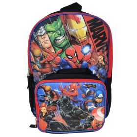 Avengers Spider-Man Thor Hulk 16" Backpack & Insulated Lunch Bag Marvel