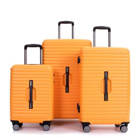 3 Piece Luggage Sets PC+ABS Lightweight Suitcase with Two Hooks, 360¬∞ Double Spinner Wheels, TSA Lock, (20/24/28) Orange