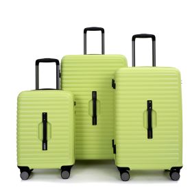 3 Piece Luggage Sets PC+ABS Lightweight Suitcase with Two Hooks, 360¬∞ Double Spinner Wheels, TSA Lock, (20/24/28) Light Green