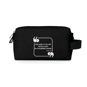 Black Travel Accessory Pouch Bag, Give Thanks To The Lord, Christian Inspiration