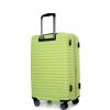 3 Piece Luggage Sets PC+ABS Lightweight Suitcase with Two Hooks, 360¬∞ Double Spinner Wheels, TSA Lock, (20/24/28) Light Green