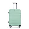 3 Piece Luggage Sets PC Lightweight & Durable Expandable Suitcase with Two Hooks, Double Spinner Wheels, TSA Lock, (21/25/29) Light Green