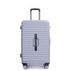 3 Piece Luggage Sets PC+ABS Lightweight Suitcase with Two Hooks, 360¬∞ Double Spinner Wheels, TSA Lock, (21/25/29) Gray