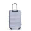 3 Piece Luggage Sets PC+ABS Lightweight Suitcase with Two Hooks, 360¬∞ Double Spinner Wheels, TSA Lock, (21/25/29) Gray