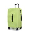 3 Piece Luggage Sets PC+ABS Lightweight Suitcase with Two Hooks, 360¬∞ Double Spinner Wheels, TSA Lock, (20/24/28) Light Green