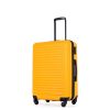 3 Piece Luggage Sets ABS Lightweight Suitcase with Two Hooks, Spinner Wheels, TSA Lock, (20/24/28) ORANGE