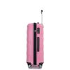 Hardshell Suitcase Spinner Wheels PP Luggage Sets Lightweight Durable Suitcase with TSA Lock,3-Piece Set (20/24/28) ,Pink