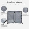 Luggage Set 4 pcs (20"/24"/29"/Travel Bag), PC+ABS Durable Lightweight Luggage with Collapsible Cup Holder, 360¬∞ Silent Spinner Wheels, TSA Lock, Bla