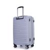 3 Piece Luggage Sets PC+ABS Lightweight Suitcase with Two Hooks, 360¬∞ Double Spinner Wheels, TSA Lock, (21/25/29) Gray