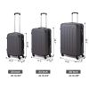 3-Piece Luggage Expandable Lightweight Travel Suitcase Set with Code Lock, Spinner Wheels, 20/24/28 Inches, Gray