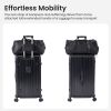 Luggage Set 4 pcs (20"/24"/29"/Travel Bag), PC+ABS Durable Lightweight Luggage with Collapsible Cup Holder, 360¬∞ Silent Spinner Wheels, TSA Lock, Bla