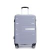 Hardshell Suitcase Double Spinner Wheels PP Luggage Sets Lightweight Durable Suitcase with TSA Lock,3-Piece Set (20/24/28) , Silver