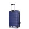 Hardshell Suitcase Spinner Wheels PP Luggage Sets Lightweight Durable Suitcase with TSA Lock,3-Piece Set (20/24/28) ,Navy