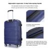 Hardshell Suitcase Spinner Wheels PP Luggage Sets Lightweight Durable Suitcase with TSA Lock,3-Piece Set (20/24/28) ,Navy