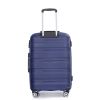 Hardshell Suitcase Spinner Wheels PP Luggage Sets Lightweight Durable Suitcase with TSA Lock,3-Piece Set (20/24/28) ,Navy