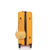 3 Piece Luggage Sets ABS Lightweight Suitcase with Two Hooks, Spinner Wheels, TSA Lock, (20/24/28) ORANGE