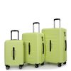 3 Piece Luggage Sets PC+ABS Lightweight Suitcase with Two Hooks, 360¬∞ Double Spinner Wheels, TSA Lock, (20/24/28) Light Green