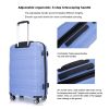 Hardshell Suitcase Spinner Wheels PP Luggage Sets Lightweight Durable Suitcase with TSA Lock,3-Piece Set (20/24/28) ,Purplish Blue