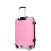 Hardshell Suitcase Spinner Wheels PP Luggage Sets Lightweight Durable Suitcase with TSA Lock,3-Piece Set (20/24/28) ,Pink