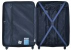 3 Piece Luggage Sets ABS Lightweight Suitcase with Two Hooks, Spinner Wheels, TSA Lock, (20/24/28) Navy