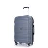 Hardshell Suitcase Spinner Wheels PP Luggage Sets Lightweight Durable Suitcase with TSA Lock,3-Piece Set (20/24/28) ,Gray