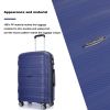 Hardshell Suitcase Spinner Wheels PP Luggage Sets Lightweight Durable Suitcase with TSA Lock,3-Piece Set (20/24/28) ,Navy