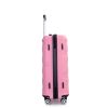 Hardshell Suitcase Spinner Wheels PP Luggage Sets Lightweight Durable Suitcase with TSA Lock,3-Piece Set (20/24/28) ,Pink