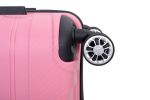 Hardshell Suitcase Spinner Wheels PP Luggage Sets Lightweight Durable Suitcase with TSA Lock,3-Piece Set (20/24/28) ,Pink