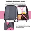 Hardshell Suitcase Spinner Wheels PP Luggage Sets Lightweight Durable Suitcase with TSA Lock,3-Piece Set (20/24/28) ,Pink