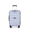 Hardshell Suitcase Spinner Wheels PP Luggage Sets Lightweight Suitcase with TSA Lock,3-Piece Set (20/24/28) ,Silver