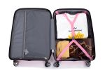 Hardshell Suitcase Spinner Wheels PP Luggage Sets Lightweight Durable Suitcase with TSA Lock,3-Piece Set (20/24/28) ,Pink