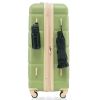 Luggage Set of 3, 20-inch with USB Port, Airline Certified Carry-on Luggage with Cup Holder, ABS Hard Shell Luggage with Spinner Wheels, light green