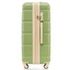 Luggage Set of 3, 20-inch with USB Port, Airline Certified Carry-on Luggage with Cup Holder, ABS Hard Shell Luggage with Spinner Wheels, light green