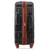 Luggage Set of 3, 20-inch with USB Port, Airline Certified Carry-on Luggage with Cup Holder, ABS Hard Shell Luggage with Spinner Wheels, black and bro