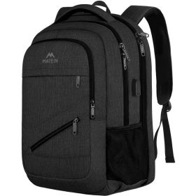 Men's And Women's Fashion Large Capacity Travel Computer Backpack (Option: Classic Black-17.3inch)