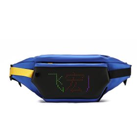 Men's LED Cool Waist Bag DIY Edit Crossbody (Option: Blue-USB)