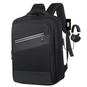 Business Backpack Korean Style Trendy Travel Fashion Simple (Option: Black-Free Size)