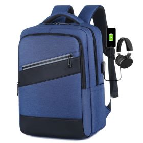 Business Backpack Korean Style Trendy Travel Fashion Simple (Option: Dark Blue-Free Size)