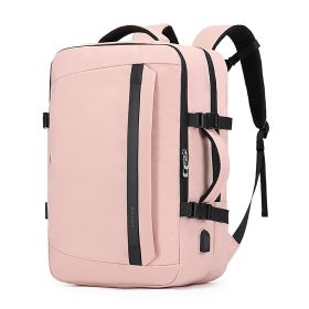 Large Capacity Business Trip Travel Backpack Men (Color: Pink)