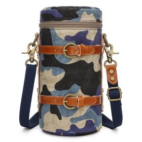 Seven-color Cotton SLR Camera Storage Bag Waterproof Canvas Camera Bag (Option: Camouflage blue-L)