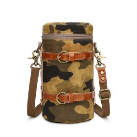 Seven-color Cotton SLR Camera Storage Bag Waterproof Canvas Camera Bag (Option: Camouflage yellow-S)