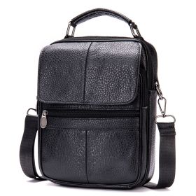 Leather Men's Bag Vertical Casual (Color: Black)