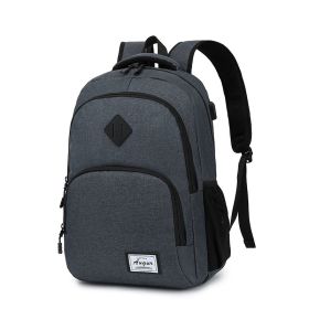 Backpack Simple And Lightweight Charging With USB Interface (Option: Dark Gray)