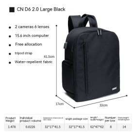 Casual DSLR Camera Bag Solid Color Nylon Camera Bag (Option: Black-large size)