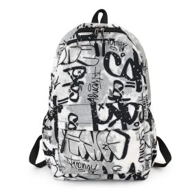 New Fashion Personalized Graffiti Large Capacity Canvas Backpack (Option: 5 Models)