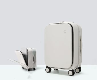 Aluminum Frame Of Suitcase Hard Rim Universal Wheel Trolley Box (Option: White-20inch)