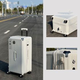 Large-capacity Trolley Case Shock-absorbing Brake Universal Wheel Password Suitcase (Option: Milk white-32inch)