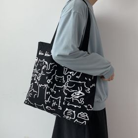 Women's All-match Canvas Bag (Color: Black)