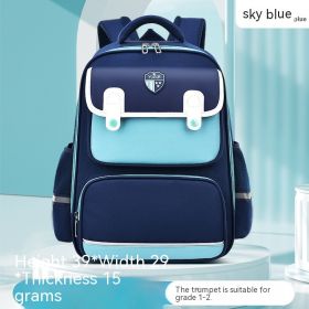 3D Spine Protection Burden Reduction Primary School Student Grade 1-3-6 Children's Schoolbag (Option: Blue-Small)