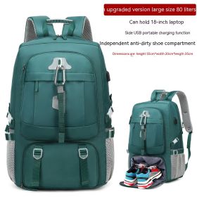 Large Capacity Business Short Trip Men's Backpack Travel (Option: Peacock Green-552035)